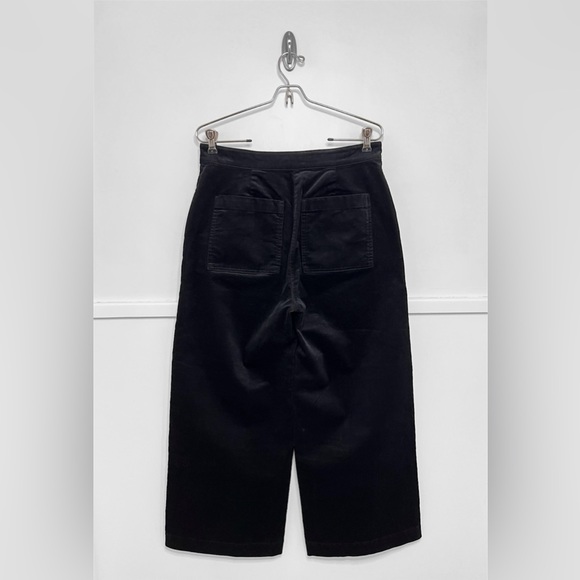 Eileen Fisher Black Organic Cotton Corduroy Wide Leg Ankle Pants - Picture 7 of 11
